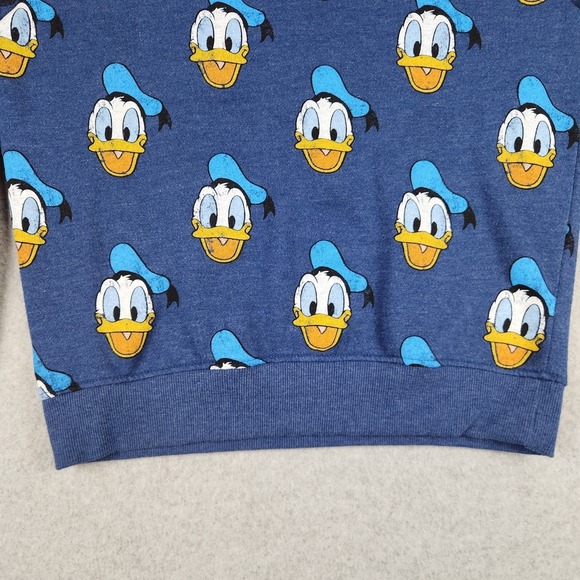 Disney Donald Duck All Over Print Sweatshirt Unisex Small S Blue Fleece Retro 90 - Picture 3 of 10